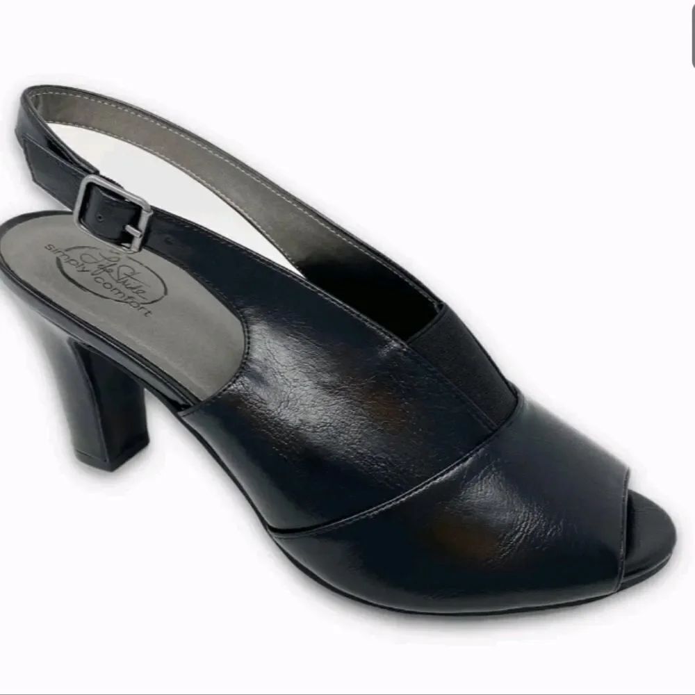 LIFETRIDE WOMEN"S CARINE PEEP TOE BLOCK HEEL OPEN TOE SANDAL